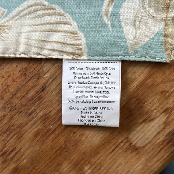 C&F Home Pattern Natural Shell Blue Reversible Cotton 
Napkin Set 20X20 Set of 5 - Picture 9 of 9